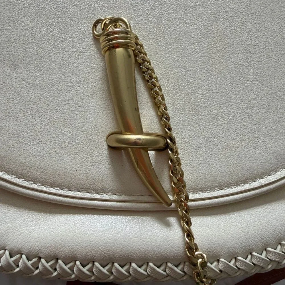 Sancia Babylon Bar Tooth Bag in Ecru & Whiskey